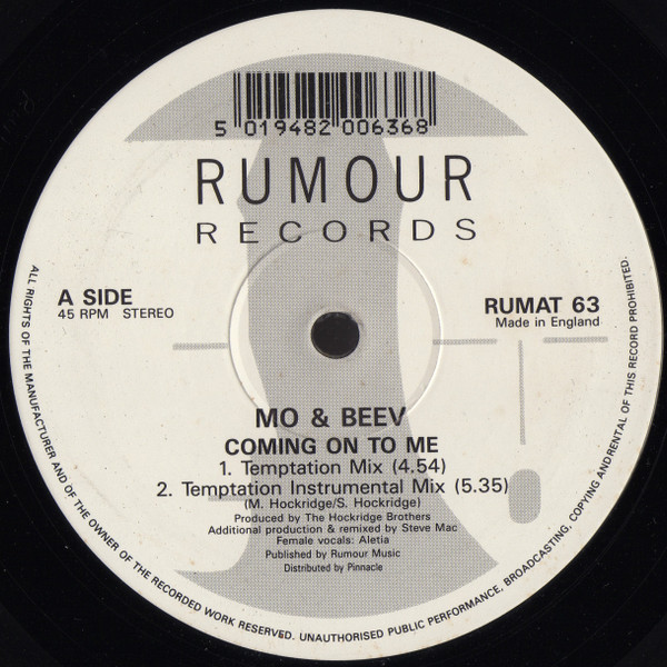 Mo & Beev - Coming On To Me | Rumour Records (RUMAT 63)