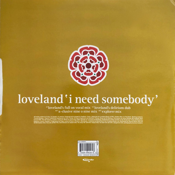 Loveland Featuring Rachel McFarlane - I Need Somebody | Eastern Bloc Records (bloc 019) - 2