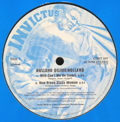 Holland-Dozier-Holland - Why Can't We Be Lovers | Invictus (CMNT 047)