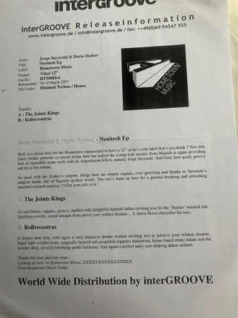 Jorge Savoretti & Dario Zenker - Nenitesh EP | Hometown Music (HTM003-6) Jorge Savoretti & Dario Zenker - Nenitesh EP | Hometown Music (HTM003-6)