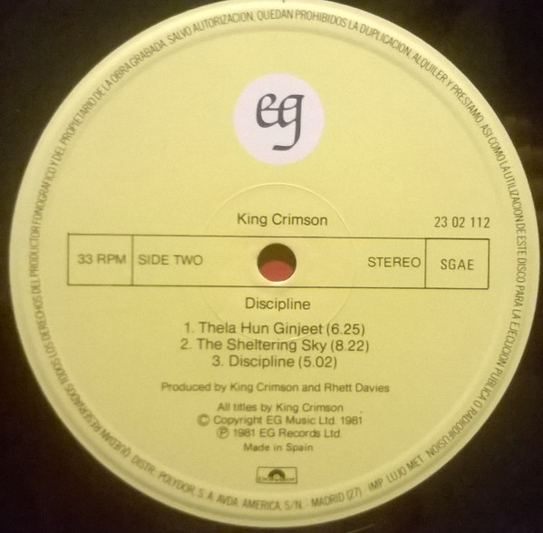 King Crimson - Discipline | EG (23 02 112) - 4