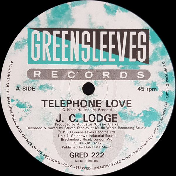 J. C. Lodge - Telephone Love / Engaged | Greensleeves Records (GRED 222)