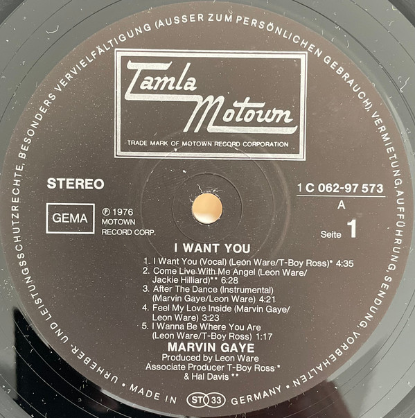 Marvin Gaye - I Want You | Tamla Motown (1 C 062-97 573) - 3