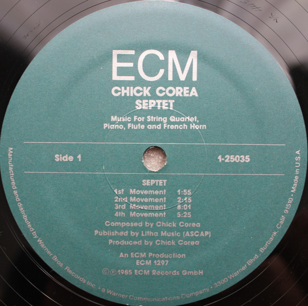 Chick Corea - Septet | ECM Records (25035-1 E) - 3