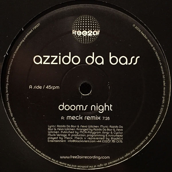 Azzido Da Bass - Dooms Night | free2air Recordings (F2A 23T) - 2