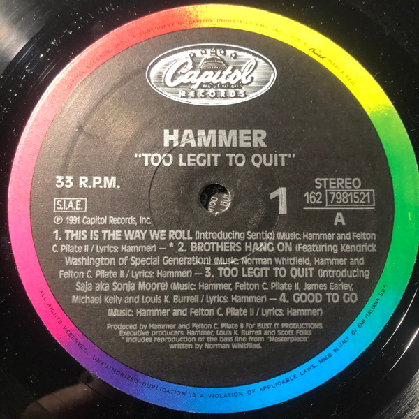 MC Hammer - Too Legit To Quit | Capitol Records (162-7981511) - 3 MC Hammer - Too Legit To Quit | Capitol Records (162-7981511) - 3