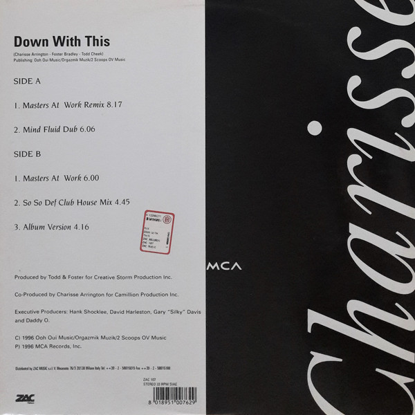 Charisse Arrington - Down With This | Zac Records (ZAC 107) - 2