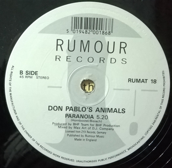 Don Pablo's Animals - Venus | Rumour Records (RUMAT 18) - 4