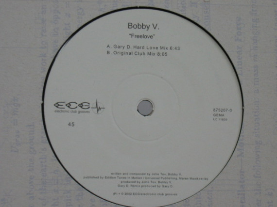 Bobby V - Freelove | Electronic Club Grooves (875207-0)