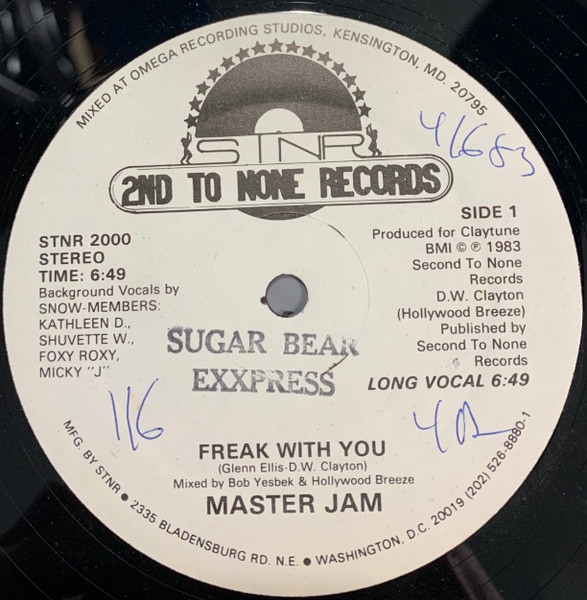 Master Jam - Freak With You | 2nd To None Records (STNR 2000)
