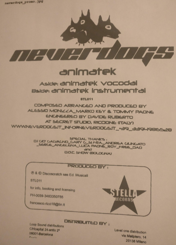 Neverdogs - Animatek | Stella Records (STL 011) - main