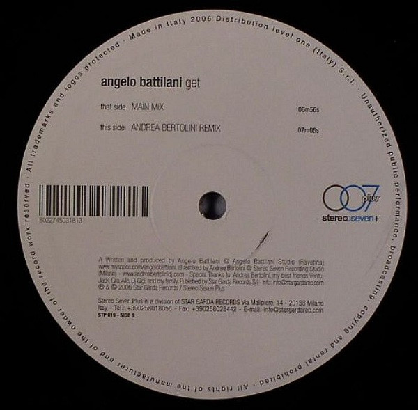 Angelo Battilani - Get | Stereoseven Plus (STP 019) - main Angelo Battilani - Get | Stereoseven Plus (STP 019) - main