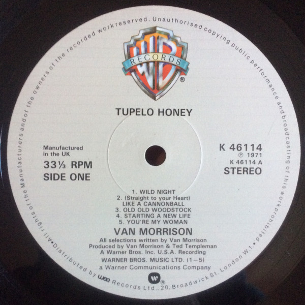 Van Morrison - Tupelo Honey | Warner Bros. Records (K 46114) - 4 Van Morrison - Tupelo Honey | Warner Bros. Records (K 46114) - 4