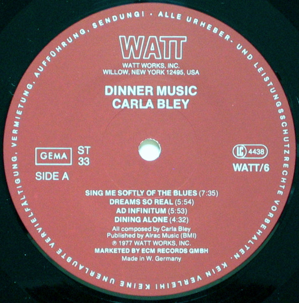 Carla Bley - Dinner Music | WATT (WATT/6) - 3
