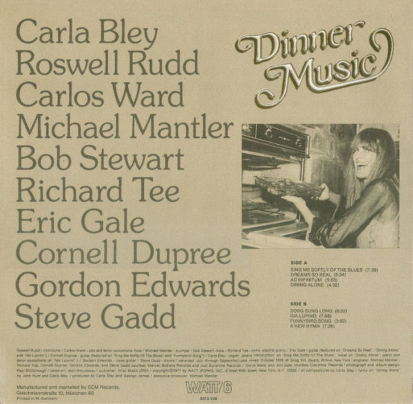 Carla Bley - Dinner Music | WATT (WATT/6) - 2