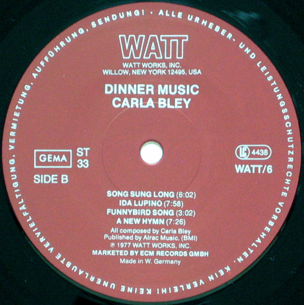 Carla Bley - Dinner Music | WATT (WATT/6) - 4