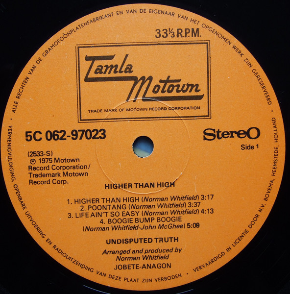 The Undisputed Truth - Higher Than High | Tamla Motown (5C 062 97023) - 3 The Undisputed Truth - Higher Than High | Tamla Motown (5C 062 97023) - 3