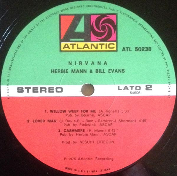 Herbie Mann & Bill Evans - Nirvana | Atlantic (ATL 50 238) - 4