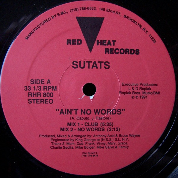Sutats - Ain't No Words | Red Heat Records (RHR 800)