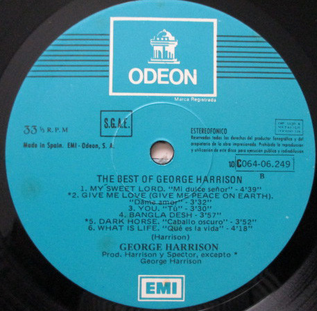 George Harrison - The Best Of George Harrison | Odeon (10 C 064-06249) - 4