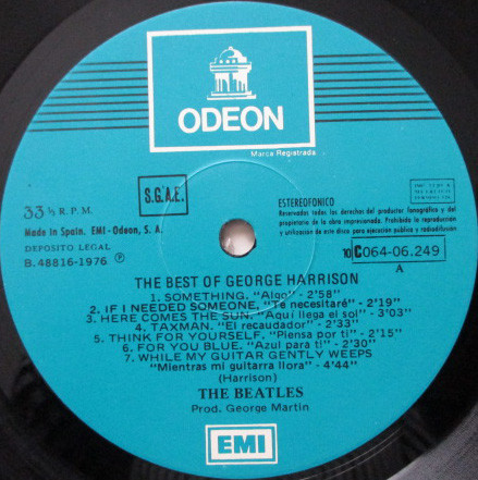 George Harrison - The Best Of George Harrison | Odeon (10 C 064-06249) - 3