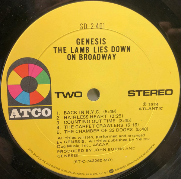 Genesis - The Lamb Lies Down On Broadway | ATCO Records (SD 2-401) - 3