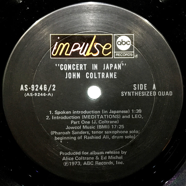 John Coltrane - Concert In Japan | Impulse! (AS-9246-2) - 4 John Coltrane - Concert In Japan | Impulse! (AS-9246-2) - 4