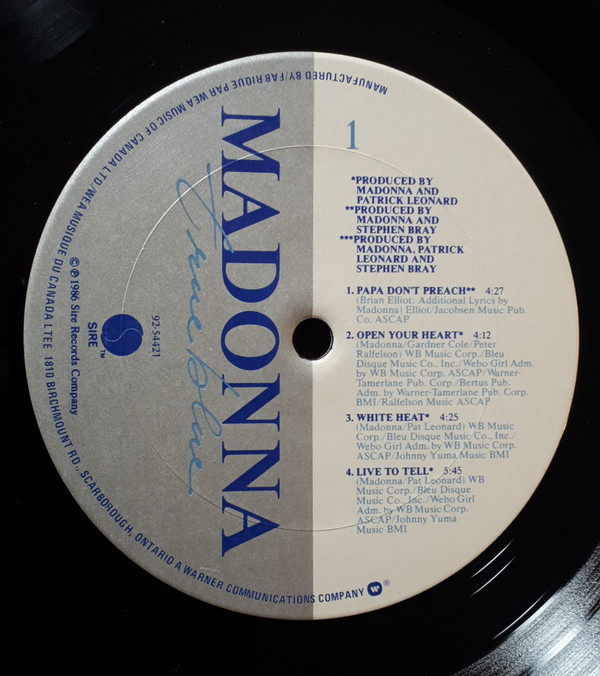 Madonna - True Blue | Sire (92 54421) - 2