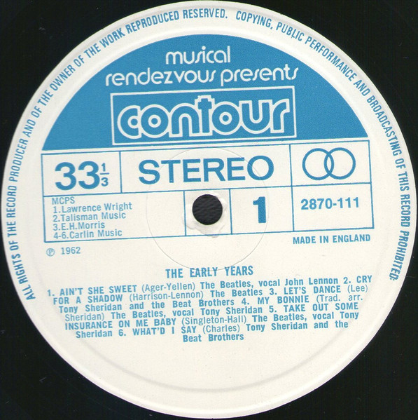 The Beatles Featuring Tony Sheridan - The Early Years | Contour (2870111) - 3 The Beatles Featuring Tony Sheridan - The Early Years | Contour (2870111) - 3