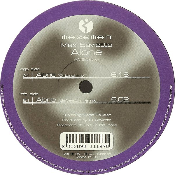 Max Savietto - Alone | Mazeman (MAZE 15)