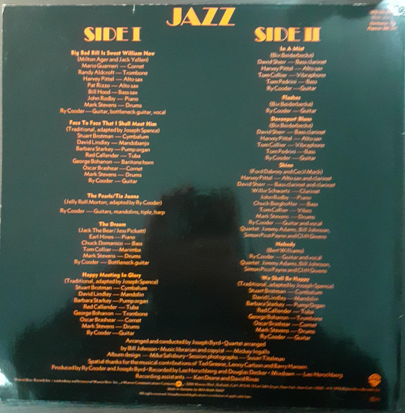 Ry Cooder - Jazz | Warner Bros. Records (WB 56 488) - 2 Ry Cooder - Jazz | Warner Bros. Records (WB 56 488) - 2
