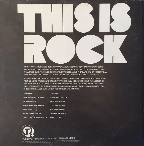 Carl Simmons - This Is Rock | Turnover Records (TUR 203) - 2