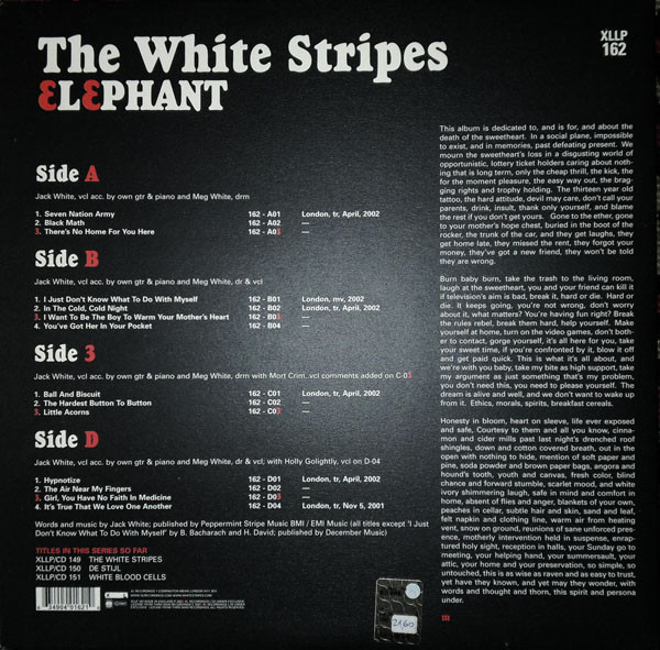 The White Stripes - Elephant | XL Recordings (XLLP 162) - 3 The White Stripes - Elephant | XL Recordings (XLLP 162) - 3