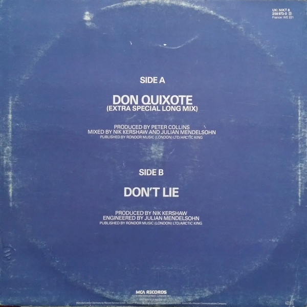 Nik Kershaw - Don Quixote | MCA Records (258 973-0) - 2