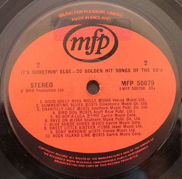 Various - It's Somethin' Else - 20 Golden Hit Songs Of The 50's | Music For Pleasure (MFP 50079) - 4 Various - It's Somethin' Else - 20 Golden Hit Songs Of The 50's | Music For Pleasure (MFP 50079) - 4