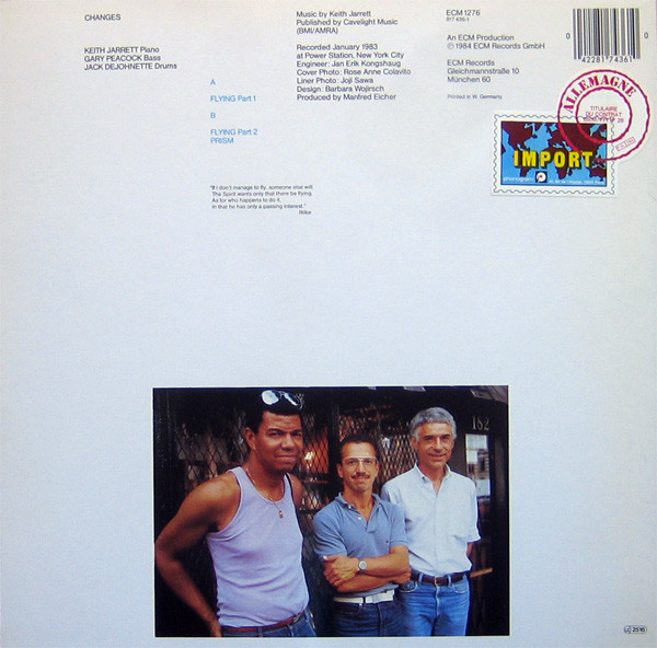 Keith Jarrett , Gary Peacock , Jack DeJohnette - Changes | ECM Records (ECM 1276) - 3