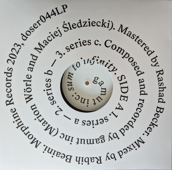 Gamut Inc - Sum To Infinity | Morphine Records (Doser044LP)