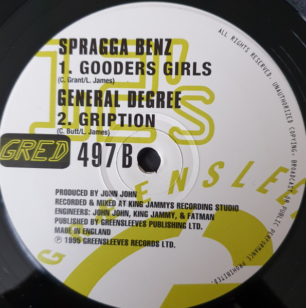 Bounty Killer / Spragga Benz / General Degree - More Gal /Book Book / Gooders Girls / Gription | Greensleeves Records (GRED 497) - 2 Bounty Killer / Spragga Benz / General Degree - More Gal /Book Book / Gooders Girls / Gription | Greensleeves Records (GRED 497) - 2