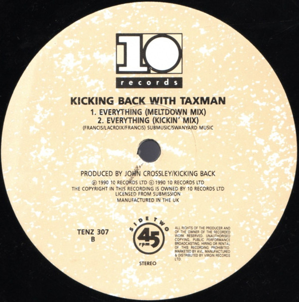 Kicking Back Featuring Taxman - Everything | 10 Records (TENZ 307) - 3