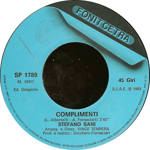 Stefano Sani - Complimenti | Fonit Cetra (SP 1789) - 3