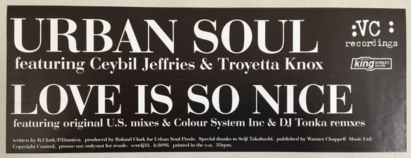 Urban Soul - Love Is So Nice | VC Recordings (VCRTDJ 33) - 6
