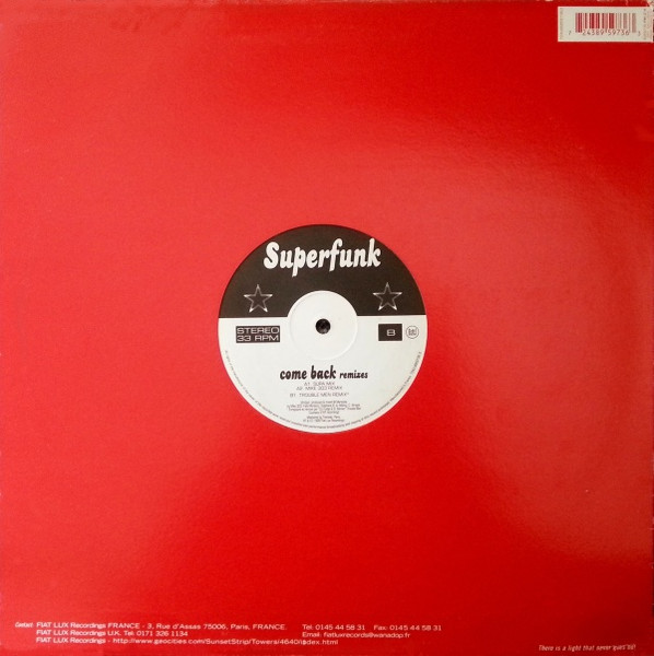 Superfunk - Come Back | Fiat Lux Recordings (FIAT LUX 011) - 2