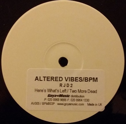 RJD2 - Here's What's Left | Altered Vibes (AV005) - main RJD2 - Here's What's Left | Altered Vibes (AV005) - main