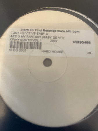 Tony De Vit Vs Baby D - Are U My Fantasy | Not On Label (BRB 002) - main