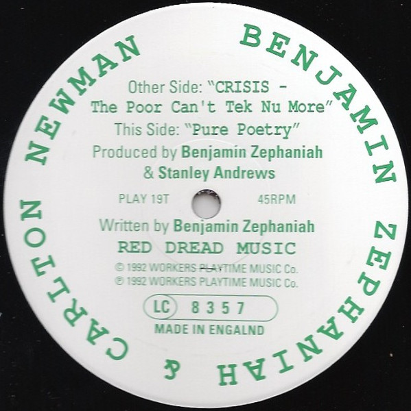 Benjamin Zephaniah & Carlton Newman - Crisis | Workers Playtime (PLAY 19T) Benjamin Zephaniah & Carlton Newman - Crisis | Workers Playtime (PLAY 19T)