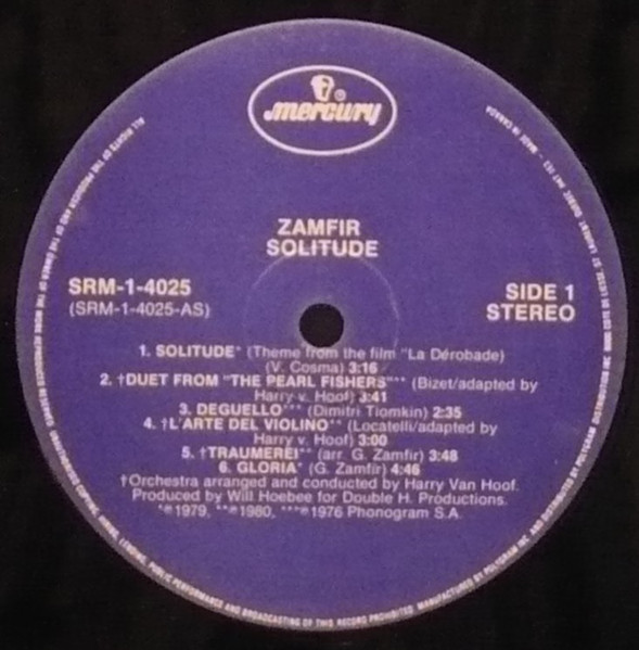 Gheorghe Zamfir - Solitude | Mercury (SRM-1-4025) - 2