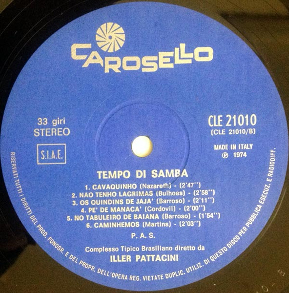 Complesso Tipico Brasiliano Diretto Da Iller Pattacini - Tempo Di Samba | Carosello (CLE 21.010) - 4