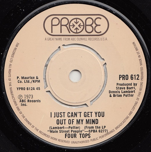 Four Tops - I Just Can't Get You Out Of My Mind | Probe (PRO 612) - main