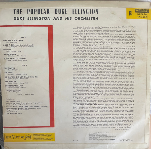 Duke Ellington And His Orchestra - The Popular Duke Ellington | RCA Victor (stereo 445.038) - 2