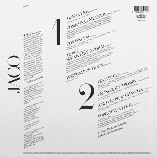 Jaco Pastorius - Jaco Pastorius | Music On Vinyl (MOVLP136) - 2